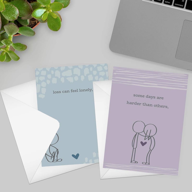 Canopy Street Retro Style Chalkboard Sympathy Card Pack / 24 Empathy Note Cards / 6 Elegant Vintage Blackboard Designs / 4 5/8" x 6 1/4" Uplifting Greeting Cards/Made In The USA - Image 4